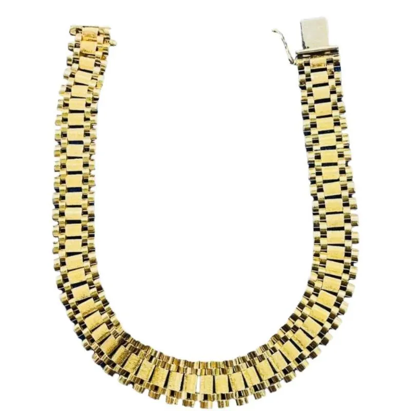 Pulsera Joyeria M De Leon Tejido Rolex Oro 14 Kilates