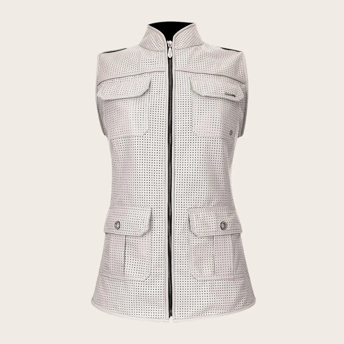 Chaleco para dama en piel genuina