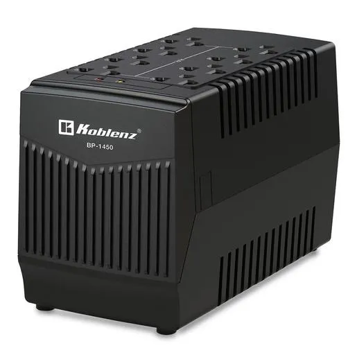 Regulador de Voltaje Koblenz BP-1450 / 1450 VA / 8 contactos / Negro