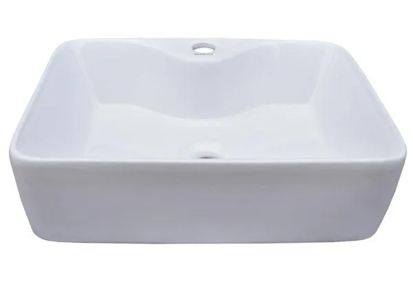 Lavabo Ovalin Florencia de Color Blanco de Forma Rectangular Marca TENDENZZA PL007