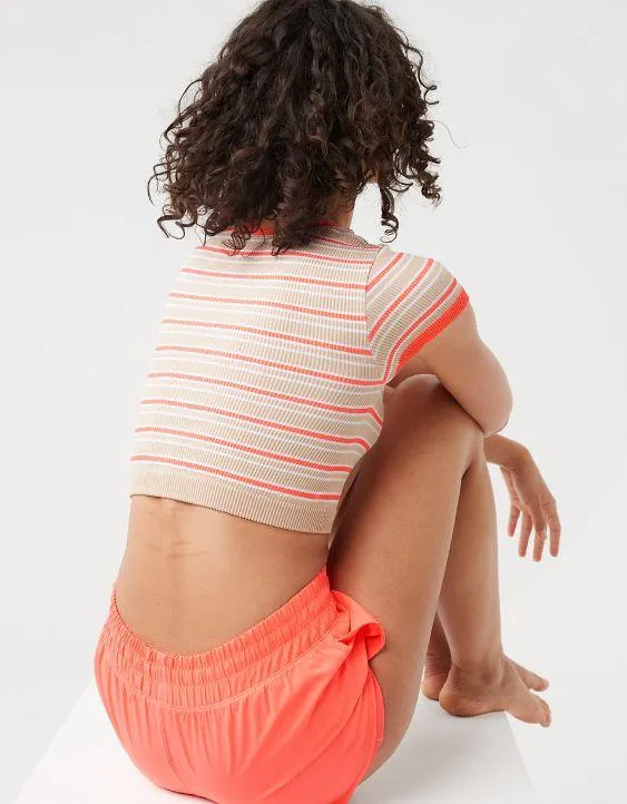 OFFLINE By Aerie T-shirt Seamless en Punto Elástico con Cuello Caído