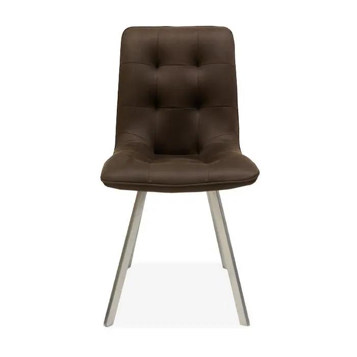 Silla Tela Café/plateado Baio