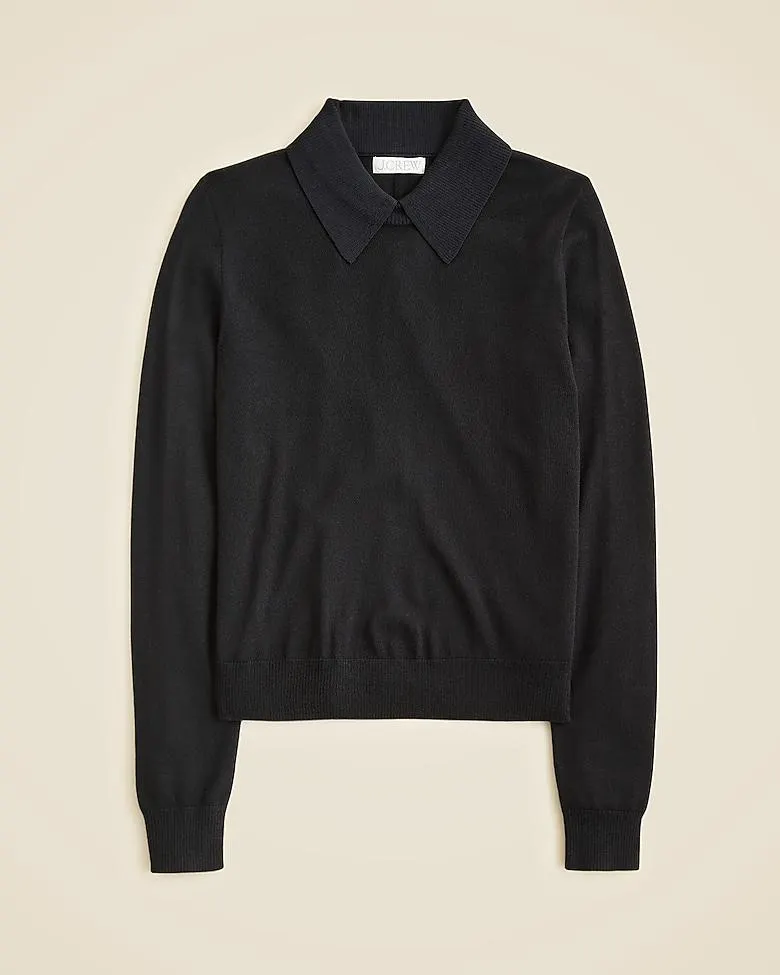 Carolyn collared sweater in merino wool