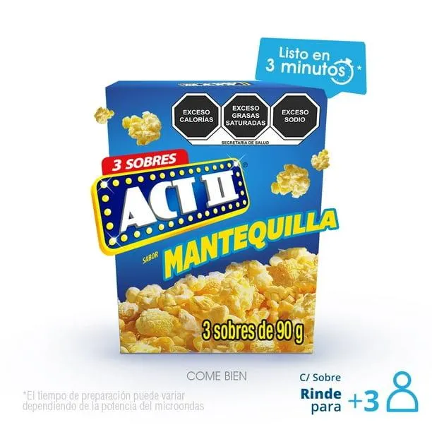 Palomitas para microondas ACT II mantequilla 3 sobres de 87 g c/u
