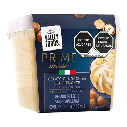 Gelato de avellana del piemonte Valley Foods Prime 480 ml