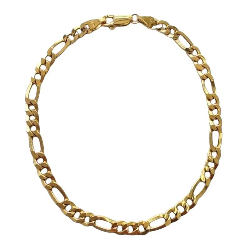 Pulsera Tejido Figaro Joyería M De León Oro 14k