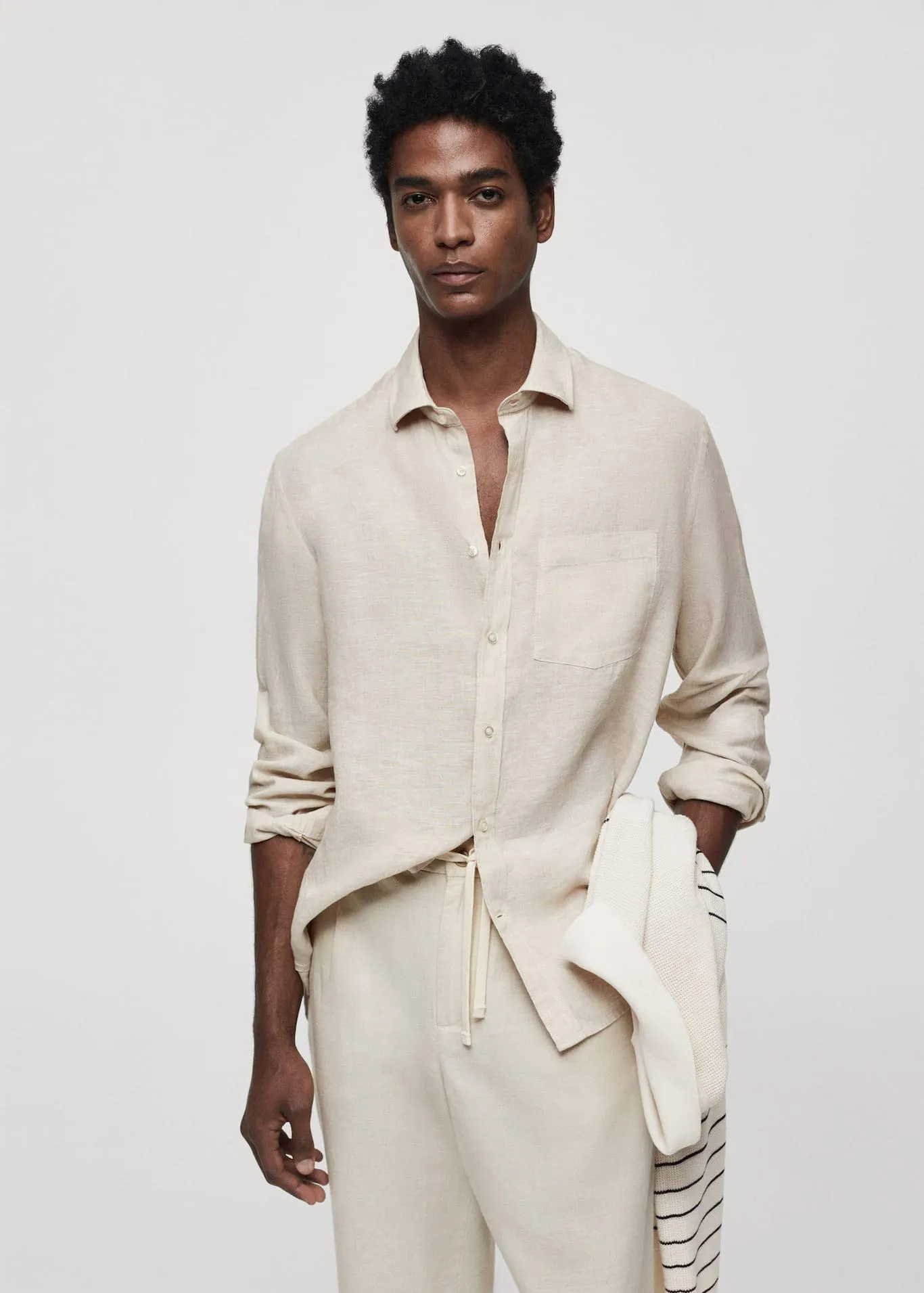 Camisa classic fit 100% lino