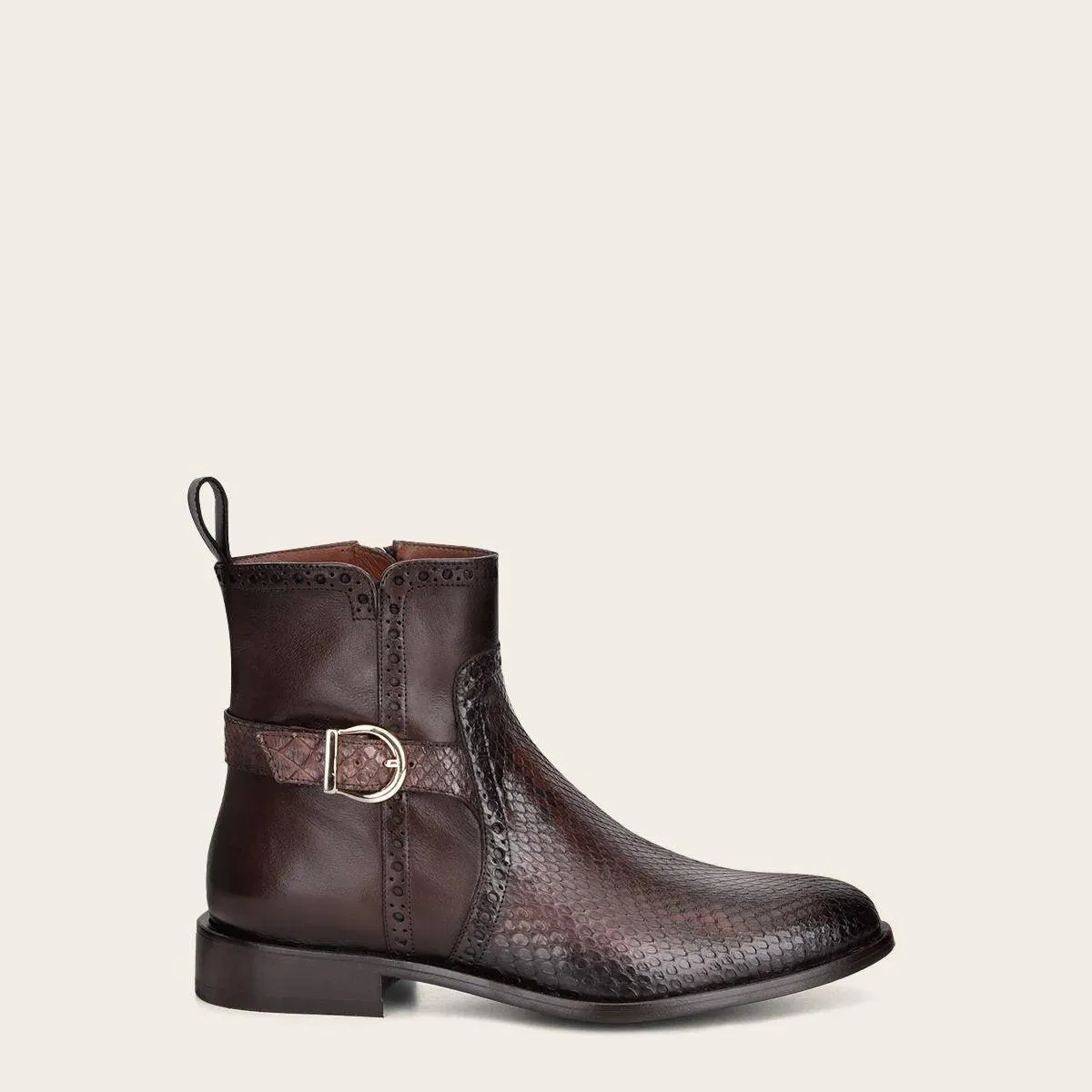 Botín en piel genuina de pitón