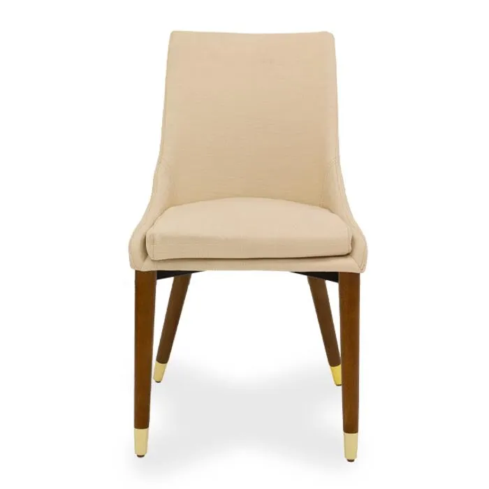 Silla Tela Beige/nogal Kuf