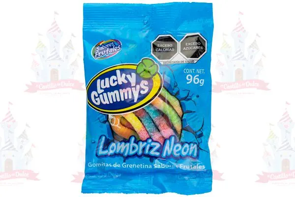 LUCKY GUMMYS GOMA LOMBRIZ NEON 12/10 PZAS 96 GRS