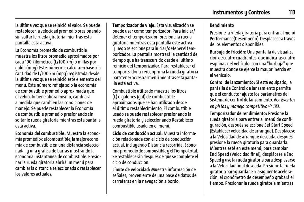 Catálogo de Chevrolet Corvette Stingray Manual del propietario 22 de enero al 31 de diciembre 2025 - Pagina 114