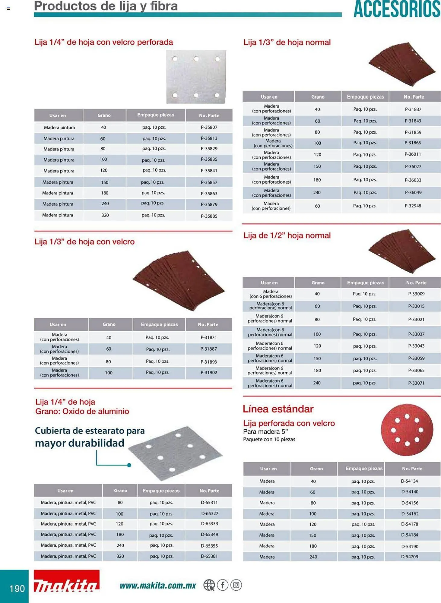 Catálogo de Catálogo Makita 8 de julio al 31 de diciembre 2025 - Pagina 190