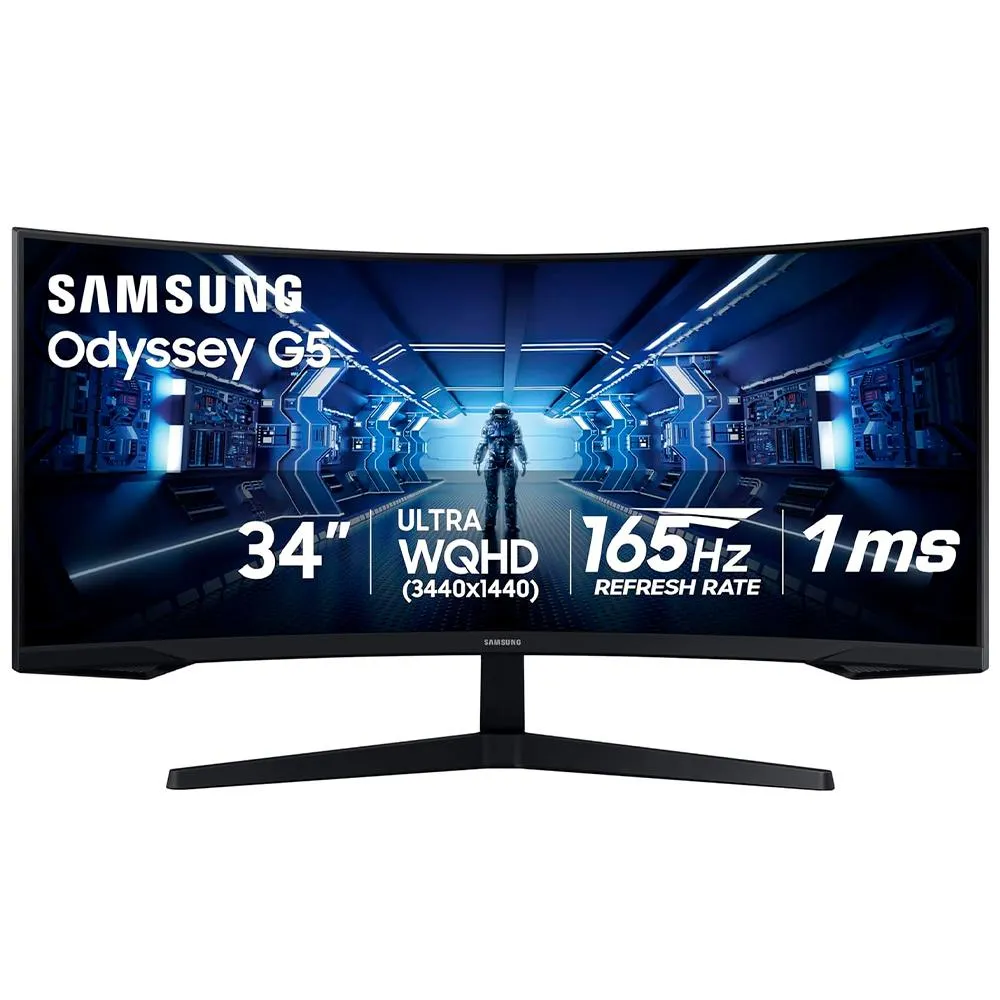 Monitor Gamer SAMSUNG ODYSSEY G55T / 34” / WQHD / 165Hz / 1ms(MPRT) / HDR / Visualización Curva 1000R / FreeSync Premium / C34G55TWDN