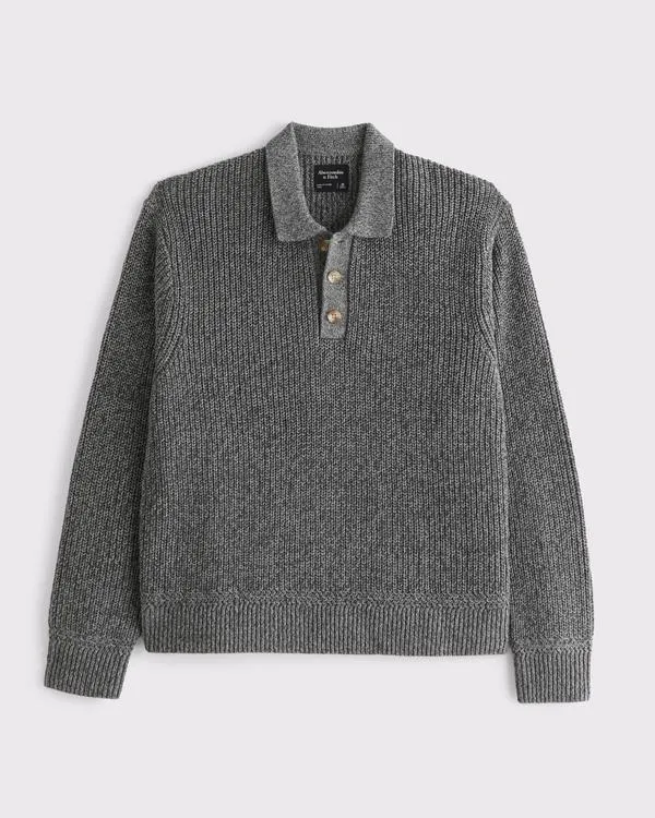 3-Button Collared Sweater