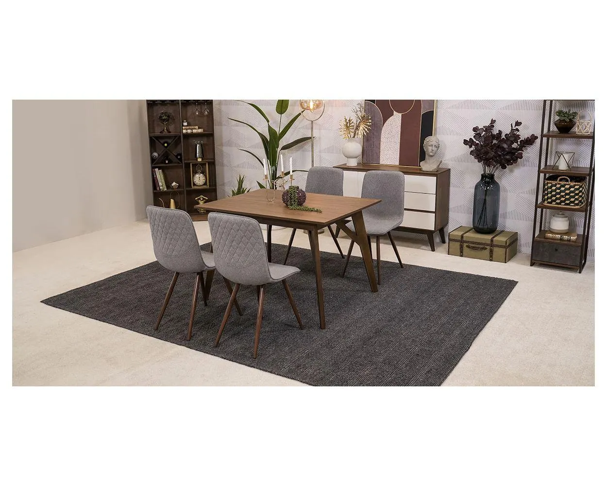 Comedor Brunei Con Sillas Tiara Gris