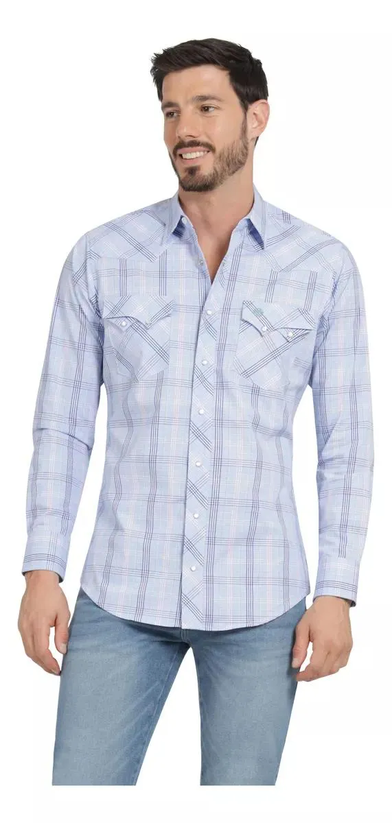 Camisa Vaquera Hombre Wrangler Slim Fit Manga Larga 447