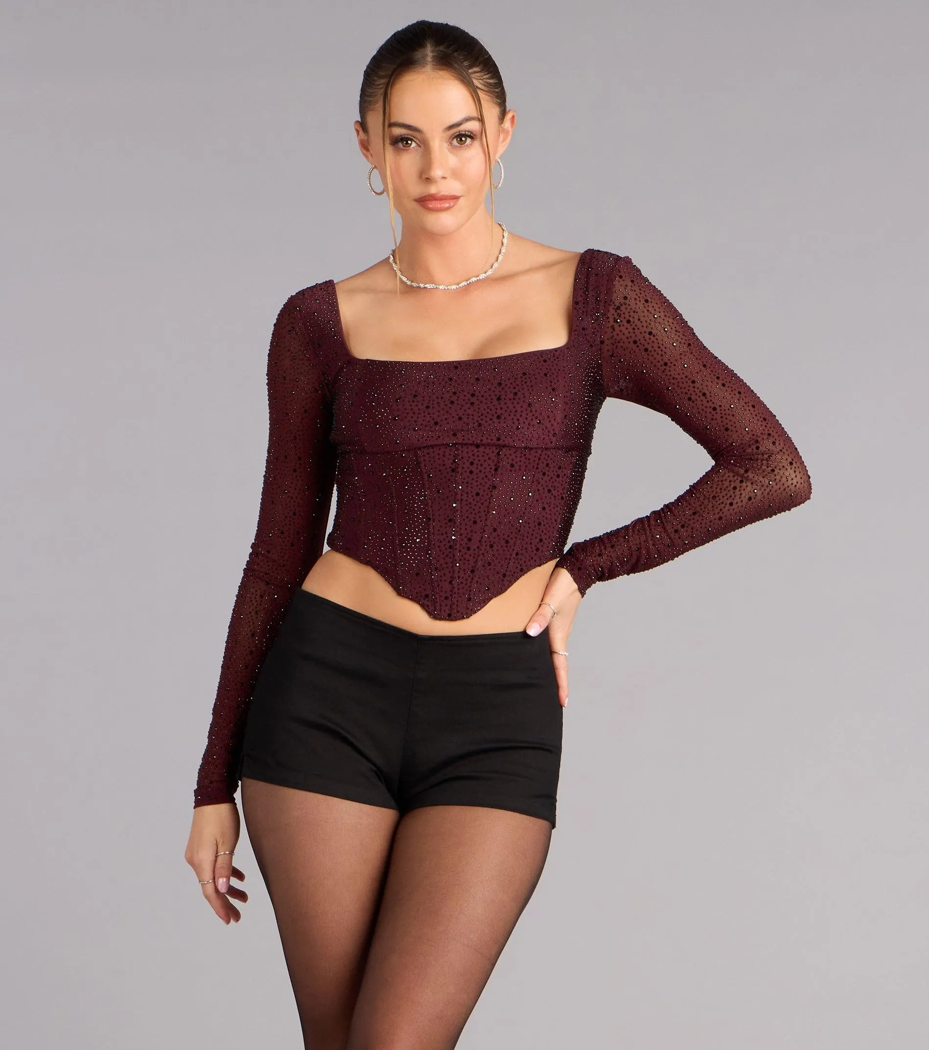 Glow Curve Long Sleeve Corset Top