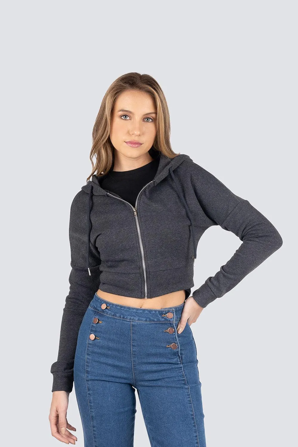 Sudadera abierta gris