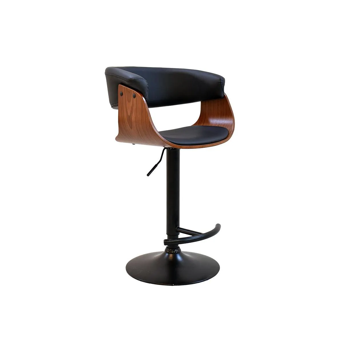 Banco Hidraulico Eames - Nogal con Tactopiel Negro