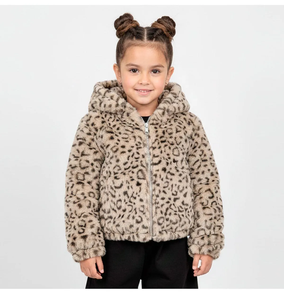 Chamarra Giovanni Gali De Peluche Con Gorro Para Niñas GJ24715