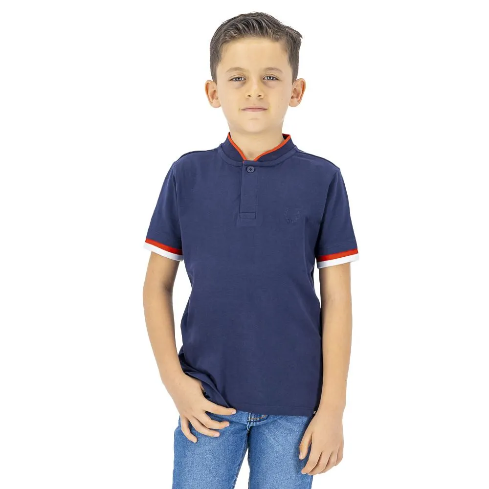 Playera Cuello Henley Hummo Niño Detalles En Contraste