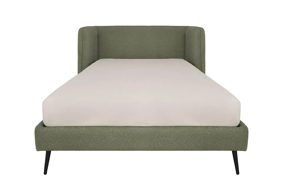 Cama Queen Size Urban - Tela Bouclé Color Olivo