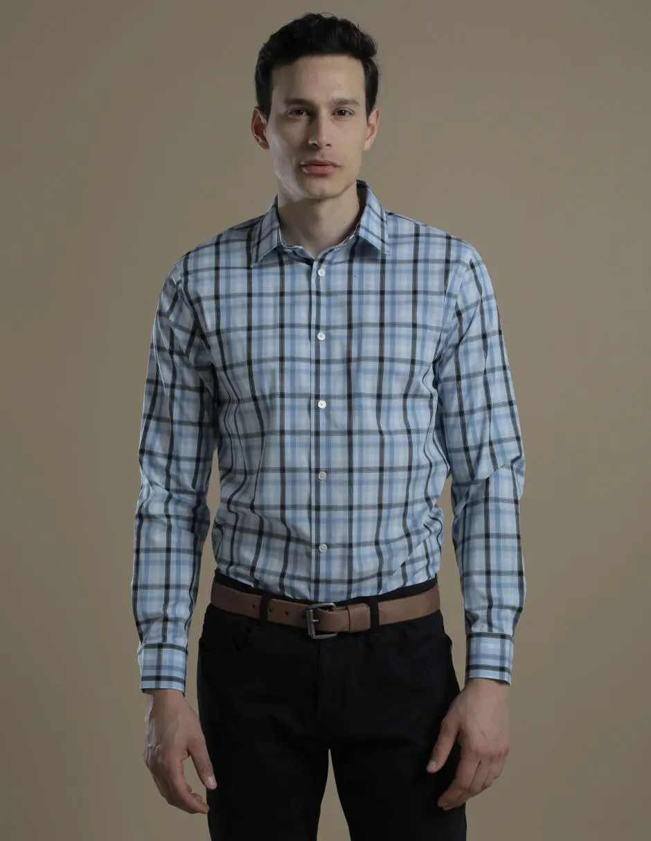 Camisa casual de algodón manga larga para hombre