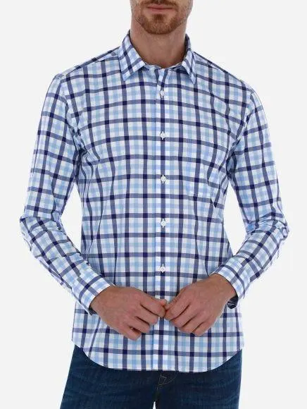 Camisa Casual Regular Fit Slub a Cuadros