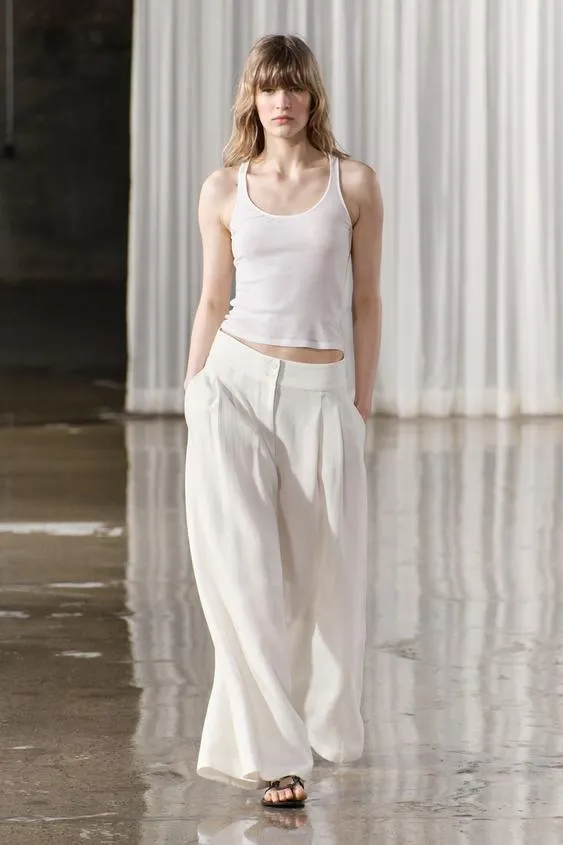 PANTALÓN PINZAS MEZCLA LINO ZW COLLECTION