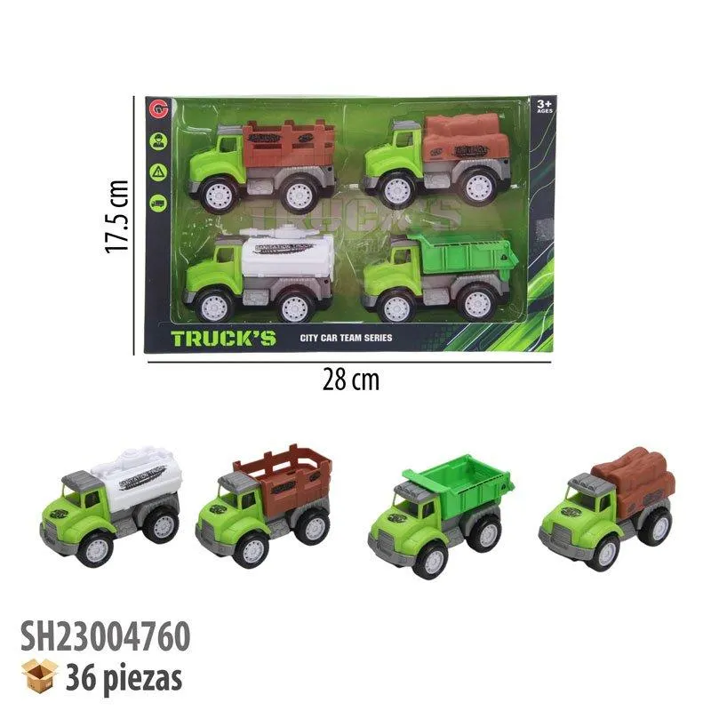 CAMIONES FRICCION 4 PIEZAS.