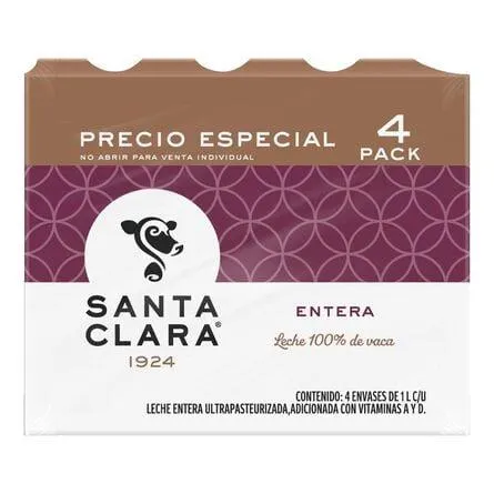 Leche Santa Clara Entera 4 Pack