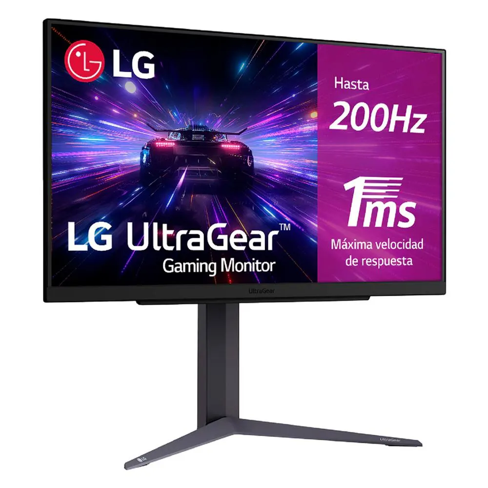 Monitor Gamer LG 27GS75Q-B / 27” / QHD / IPS / 180Hz (O/C 200Hz) / 1ms (GtG) / HDR10 / HDMI/DisplayPort / Negro / 27GS75Q-B