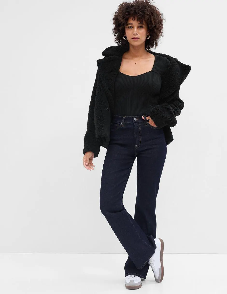 Jeans flare corte cintura alta para mujer