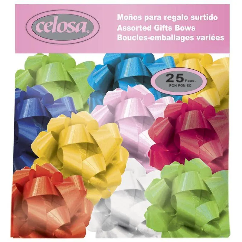 Moño Para Regalo con 25 Piezas Pon-Pon Celosa