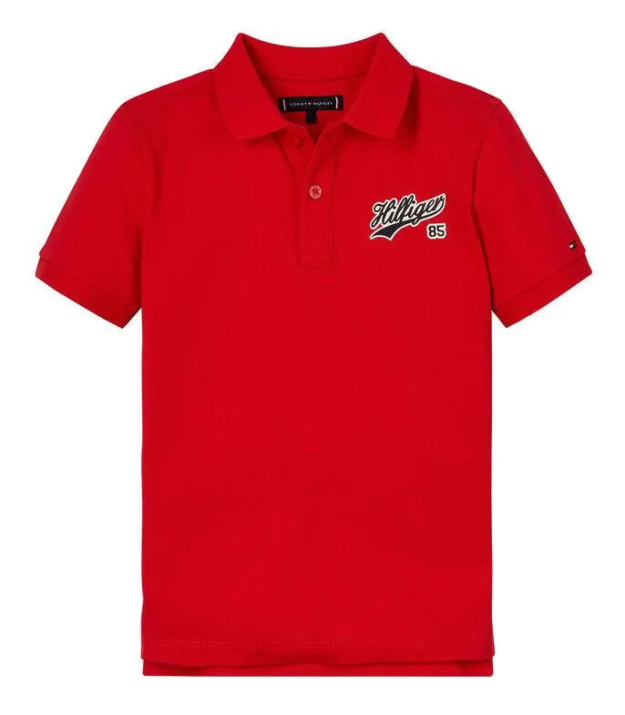 Playera tipo polo con logo de manga corta Niño