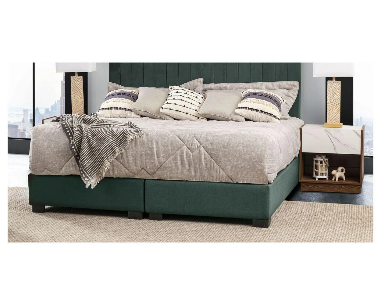 Base De Cama King Size Megan Verde Esmeralda