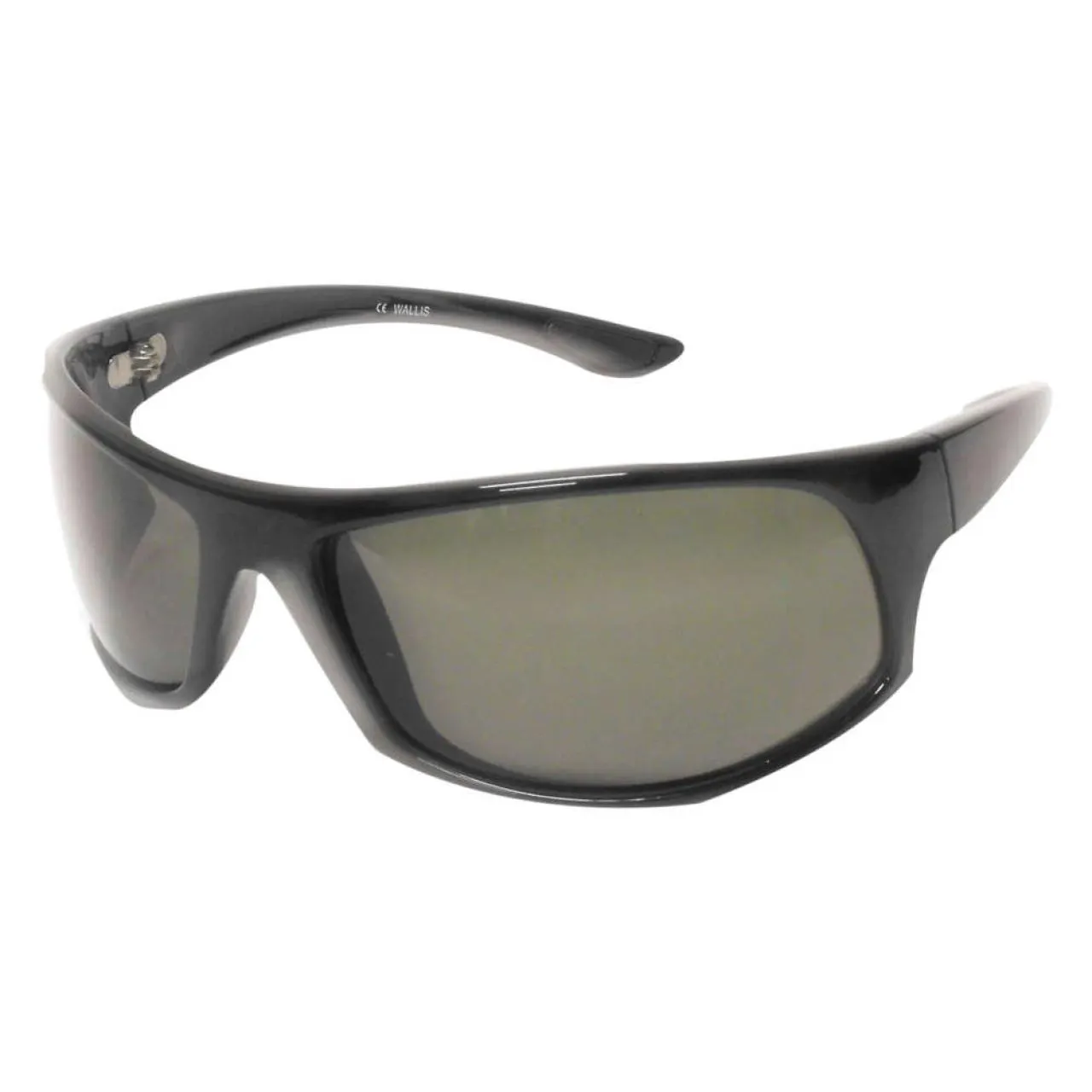 Lentes deportivos polarizados de armazón negro, micas humo