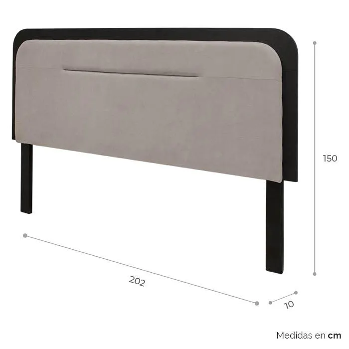 Cabecera King Tela Negro Zanut