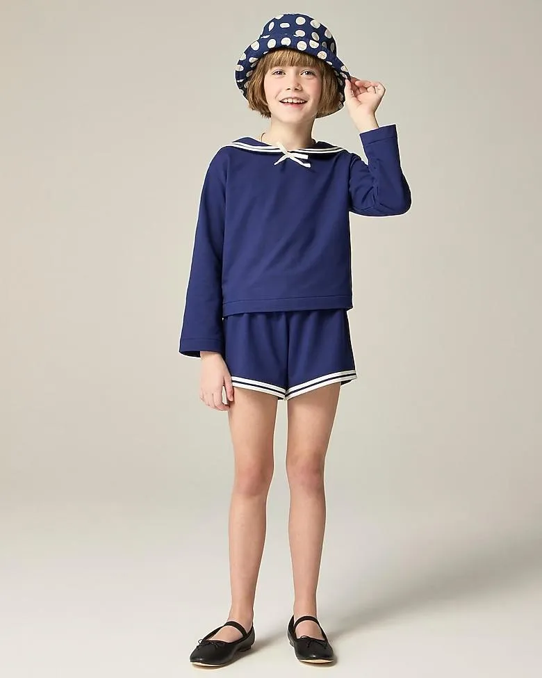 Girls' sailor-collar sweatshirt