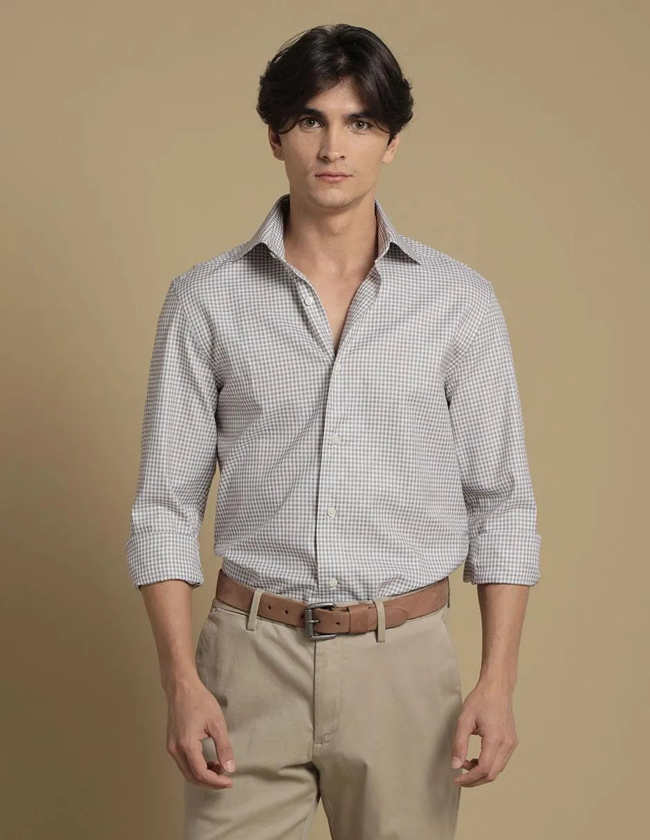 Camisa casual de algodón manga larga para hombre