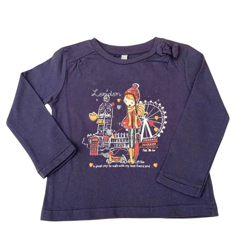 Playera de manga larga con estampado/ niña