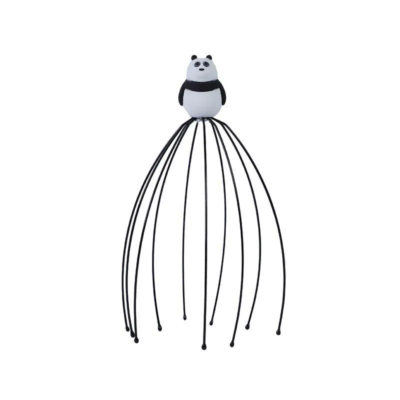 Masajeador Para Cabeza Panda Metálico Negro 17 cm