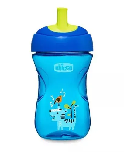 Vaso para bebés antiderrame Chicco Advanced Cup con sorbete color azul de 266mL