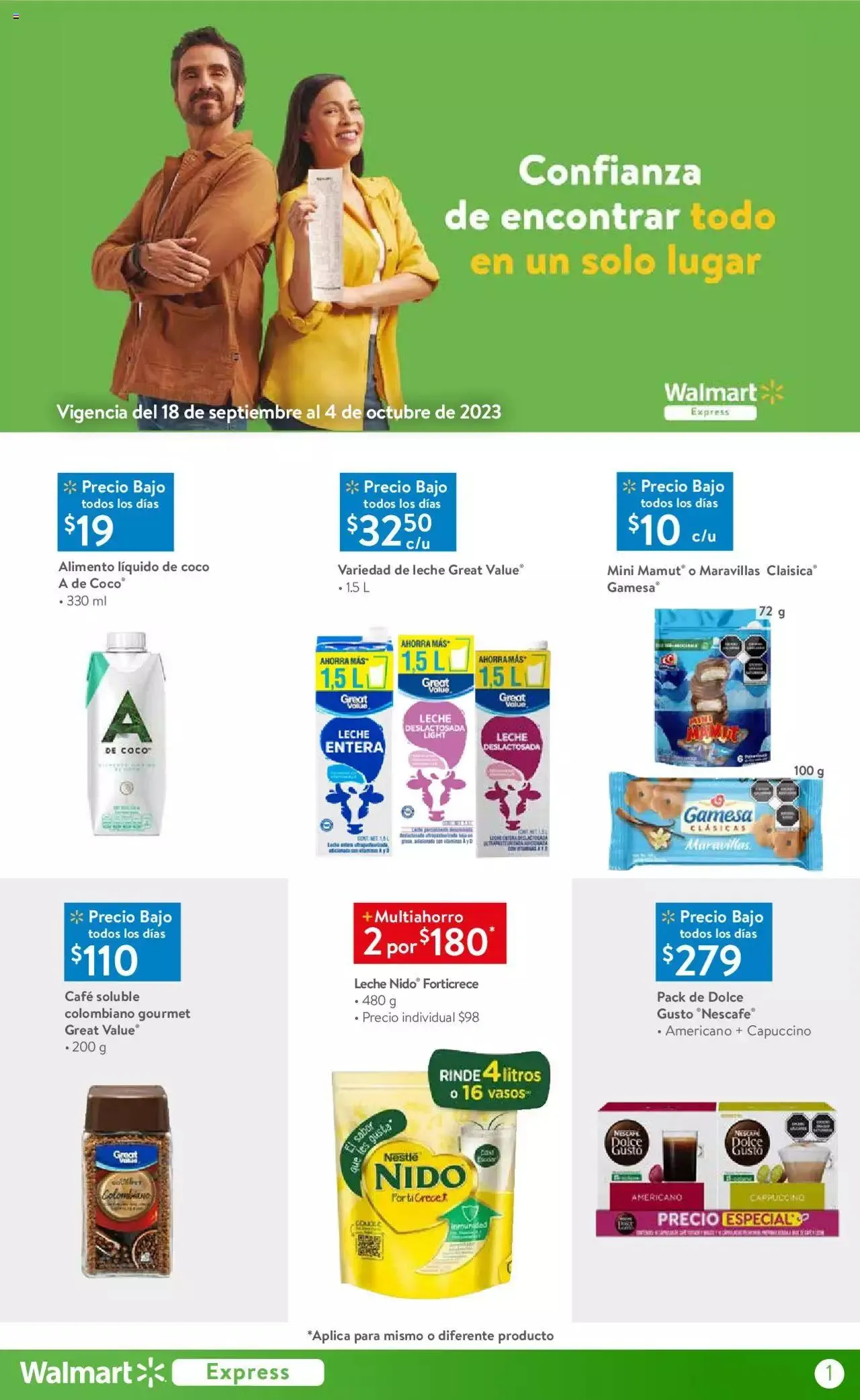 Catálogo de Walmart Express folleto 18 de septiembre al 14 de octubre 2023 - Pagina 1