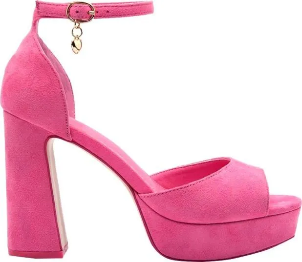 sandalia plataforma tacón monocolor