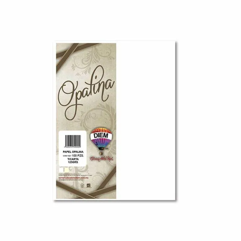 Papel Opalina Tamaño Carta Blanco con 100 hojas