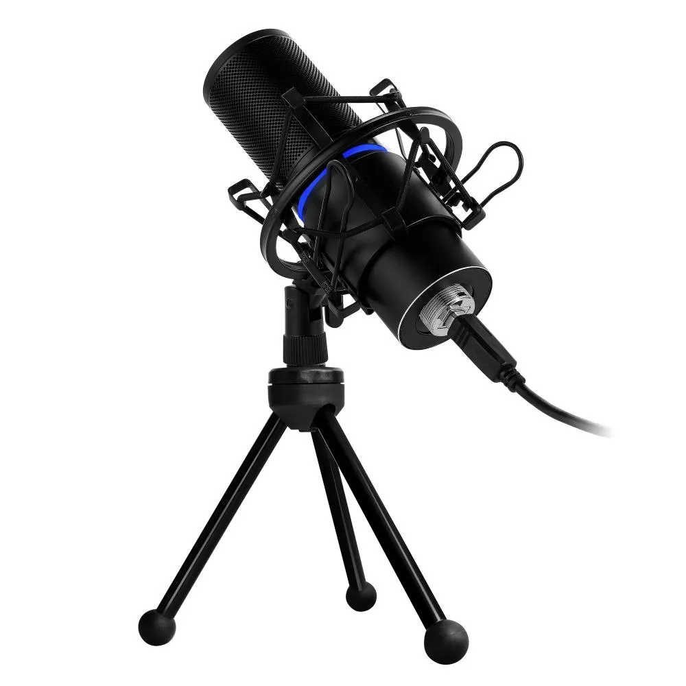 Microfono Game Factor Mcg700 Usb Led Volumen Ajustable Stand Anti Pop