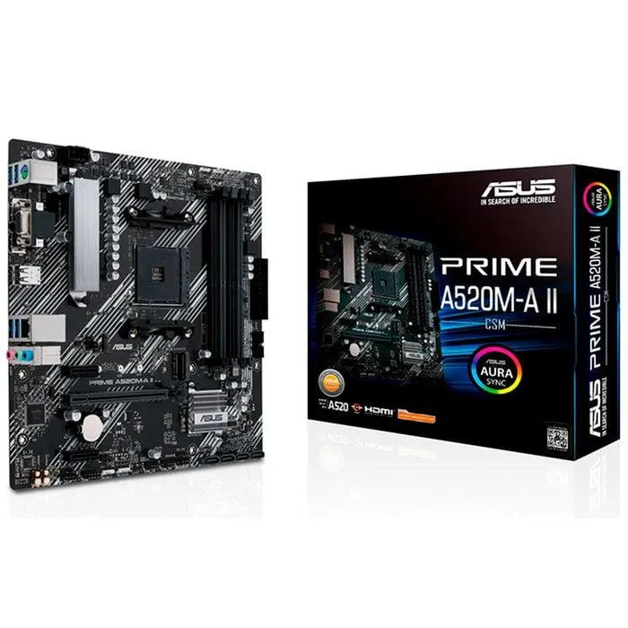 Tarjeta Madre ASUS PRIME A520M-A II CSM AMD AM4 DDR4 ATX
