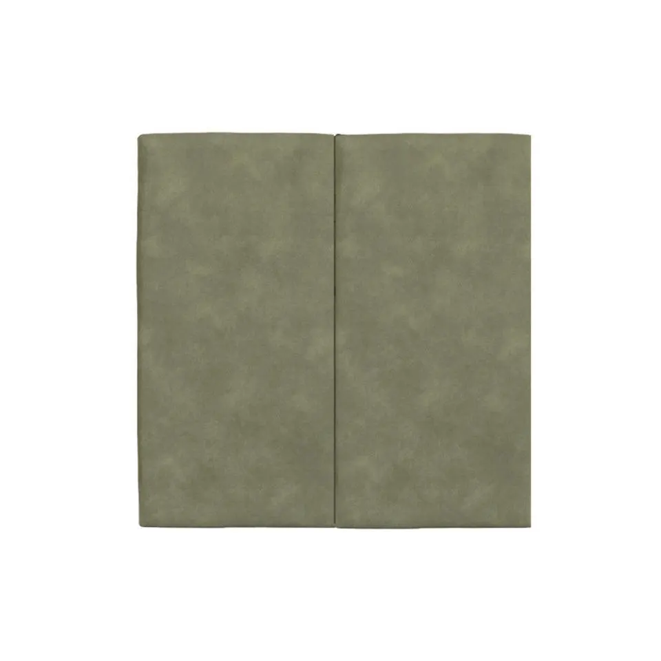 Juego de 2 Paneles Para Cabecera Modular Individual Lunaria - Tela Tipo Gamuzado Verde Olivo