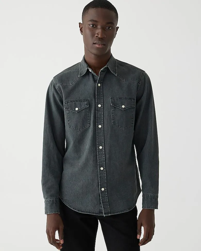 Midweight denim western shirt